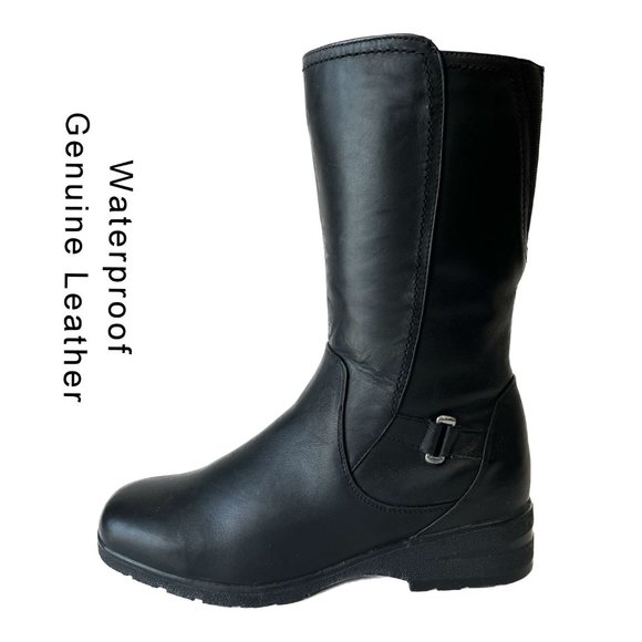 Naturalizer Shoes - NEW! Naturalizer Waterproof Genuine Leather Vamp Boots Black- Size 8.5M